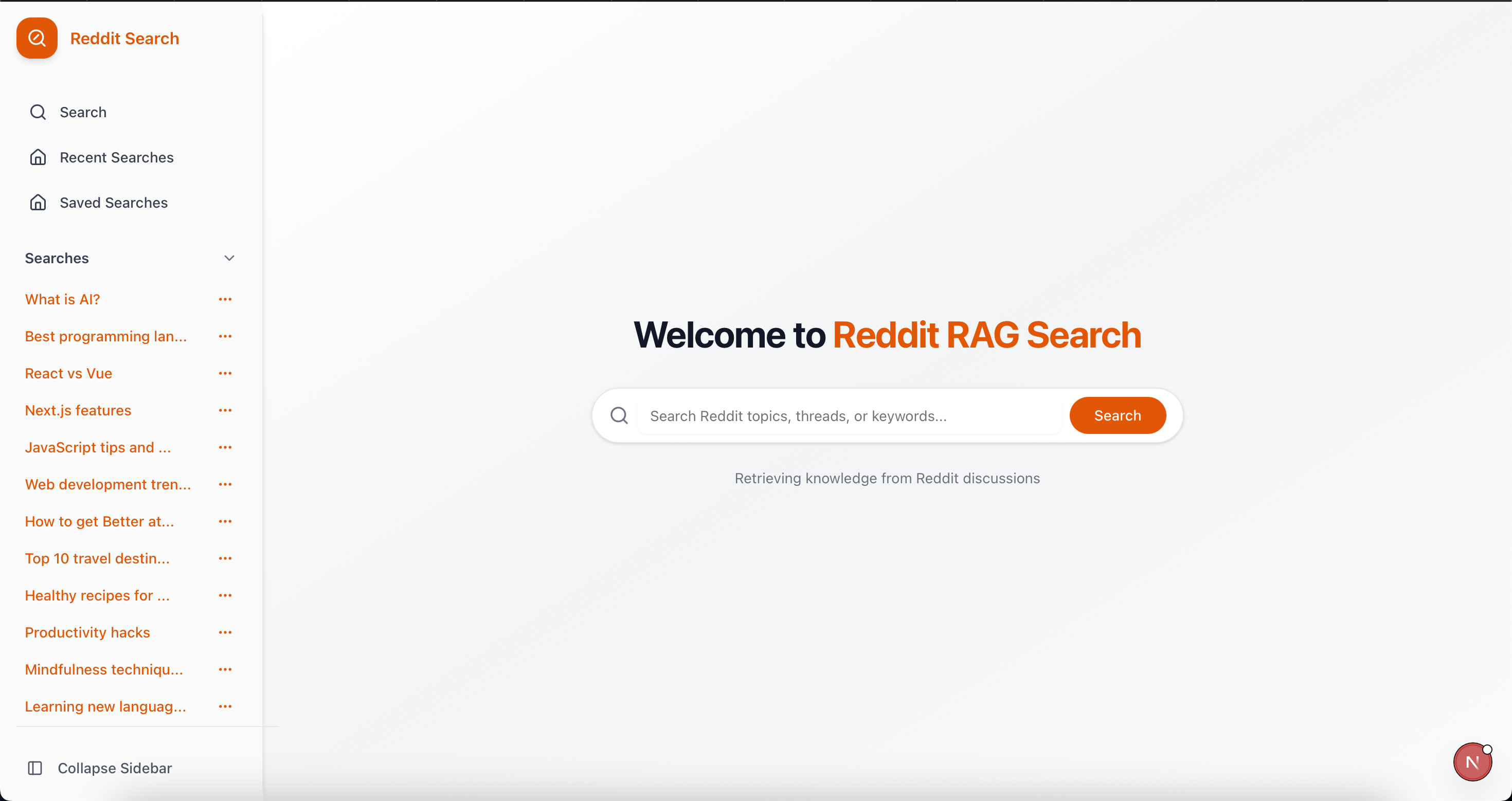 Reddit RAG Search